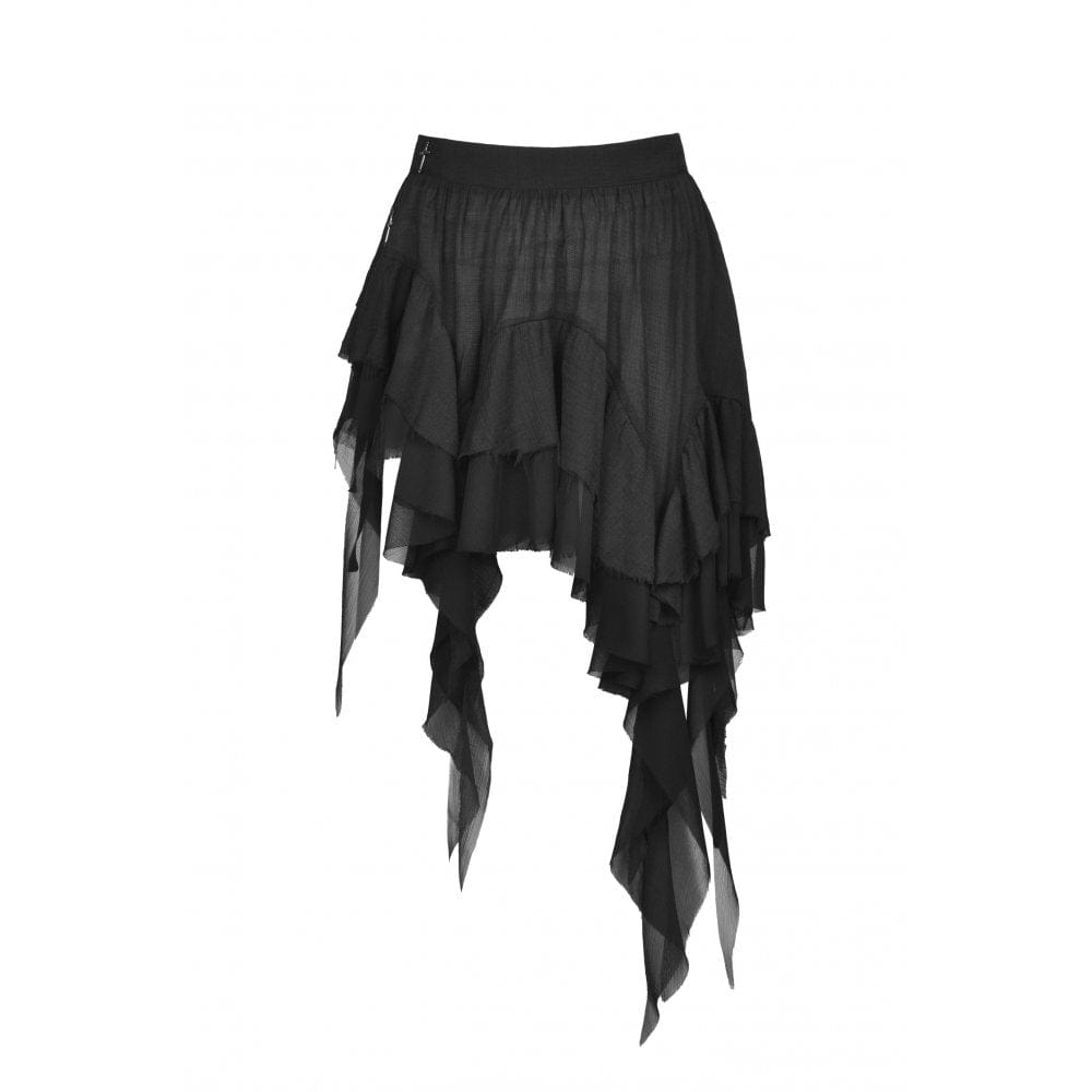 Darkinlove DIL Women's Punk Layered Irrgular Hem Skirt