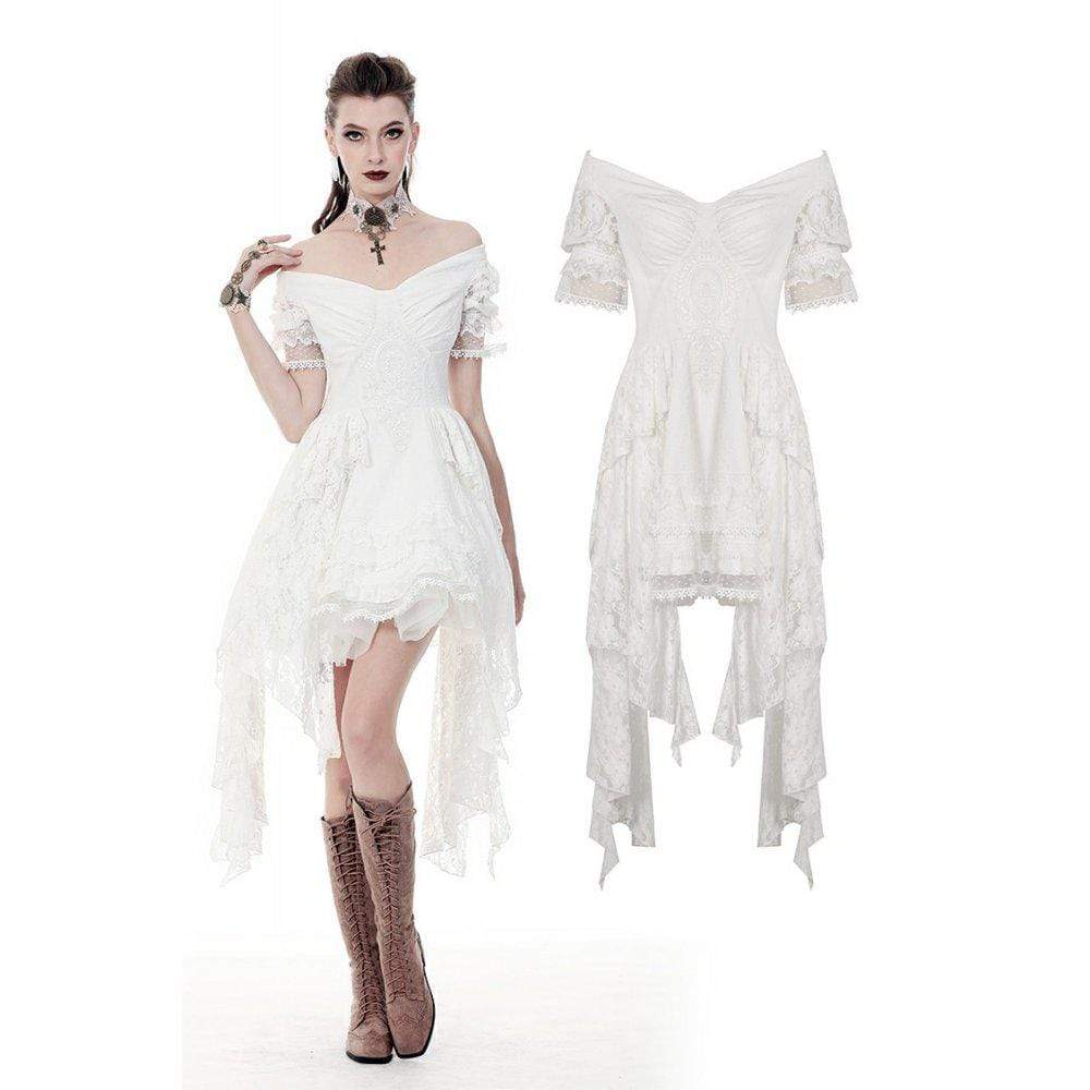 Darkinlove Women's Gorgeous Off-shoulder Full Lace Wedding Dresses