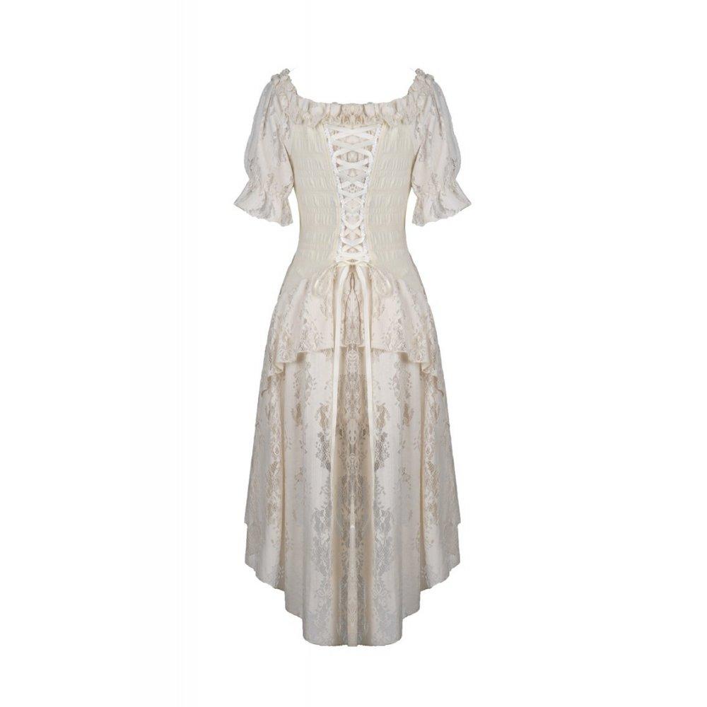 Darkinlove Women's Gorgeous Vintage Ruched Ruffled Beige Dresses
