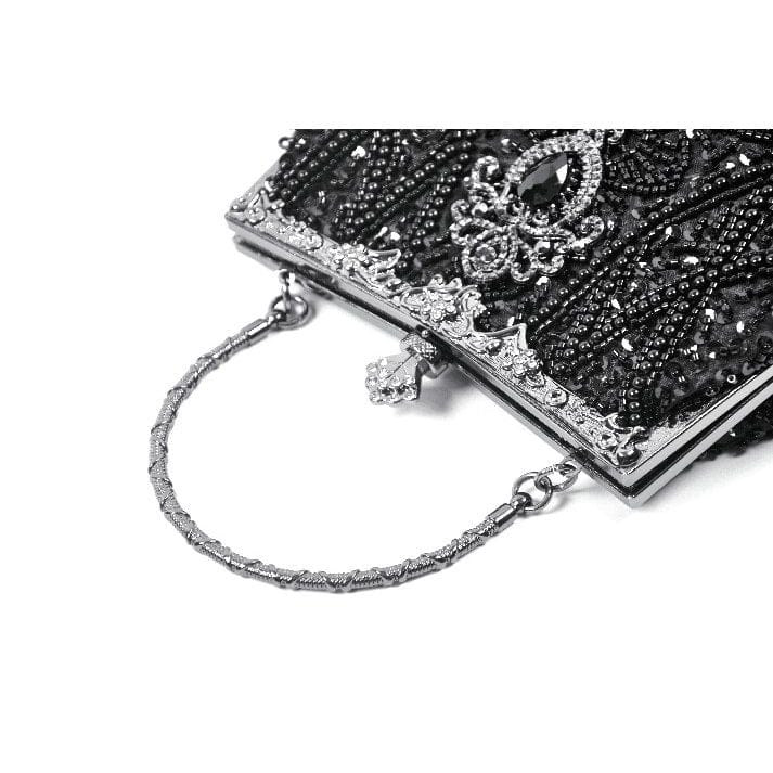 Darkinlove Women's Gothic Beaded Diamante Evening Bag