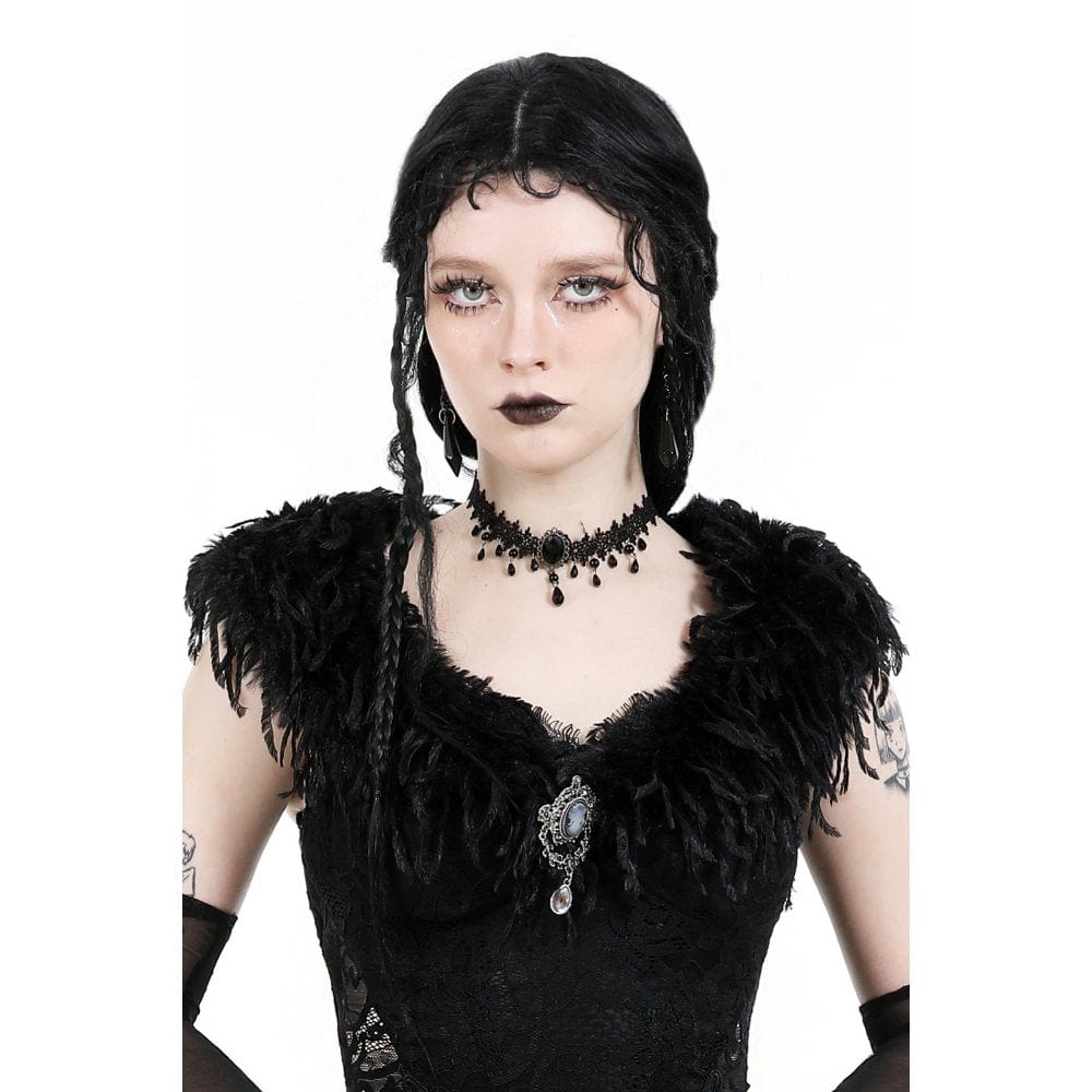 Darkinlove Women's Gothic Beaded Lace Choker