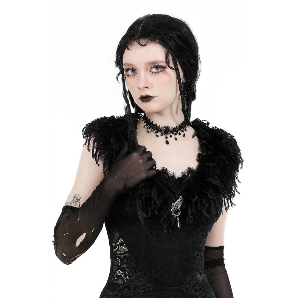 Darkinlove Women's Gothic Beaded Lace Choker