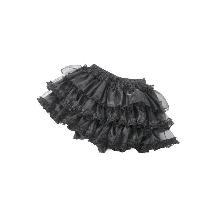 Darkinlove Women's Gothic Bowknot Lace-Trimmed Tiered Shorts