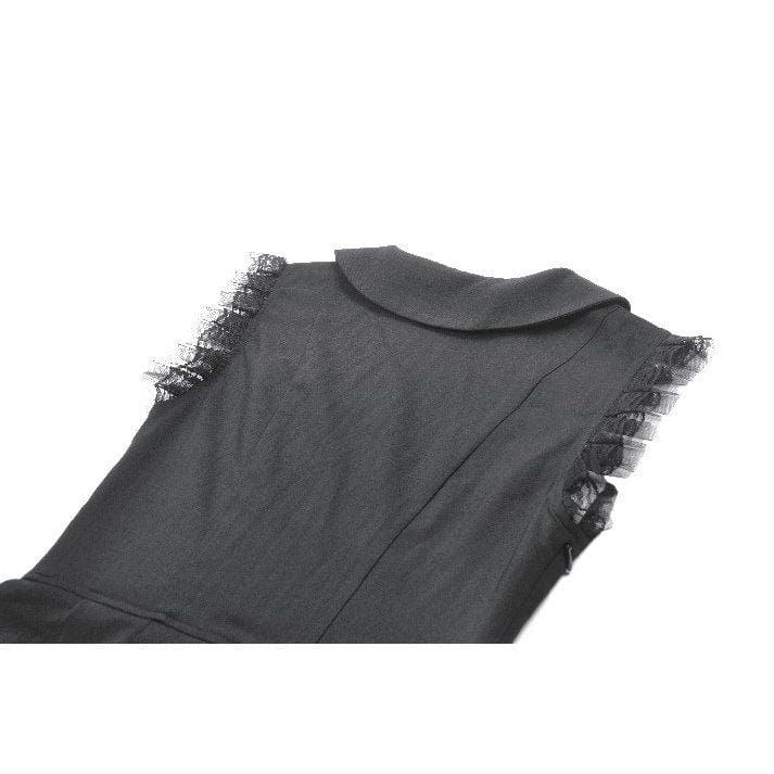 Darkinlove Women's Gothic Bowknot Pleated Sleeveless Dress