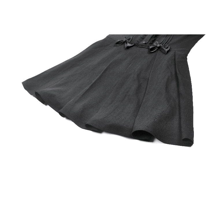 Darkinlove Women's Gothic Bowknot Pleated Sleeveless Dress