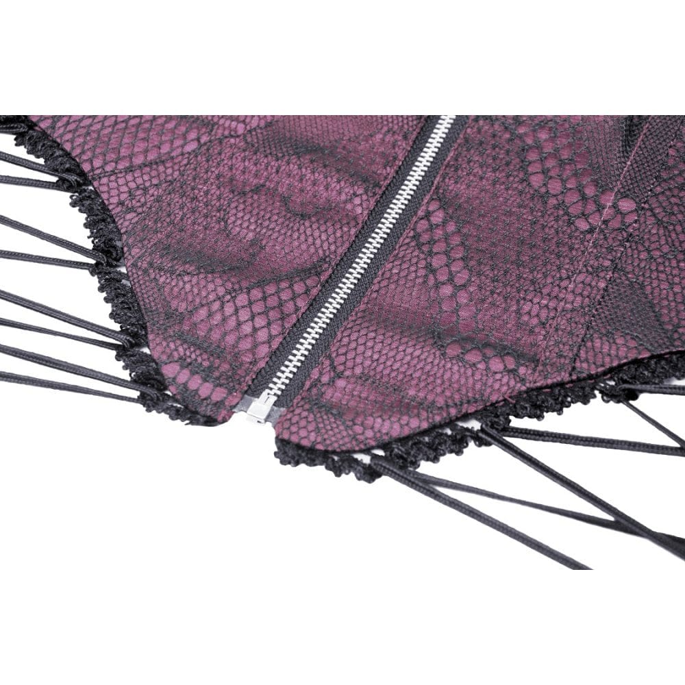 Darkinlove Women's Gothic Butterfly Embroidered Lace Underbust Corset