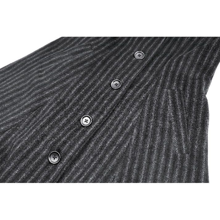 Darkinlove Women's Gothic Cobweb Lapel Pinstripe Single-breasted Long Coat