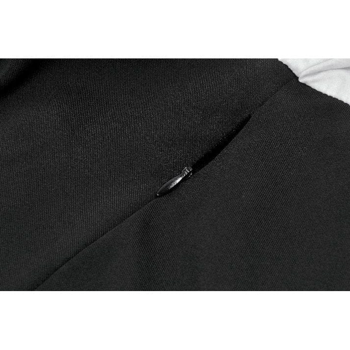 Darkinlove Women's Gothic Contrast Color Harlequin Puff Sleeved Dress