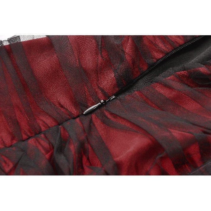 Darkinlove Women's Gothic Contrast Color Velvet Bodycon Dress