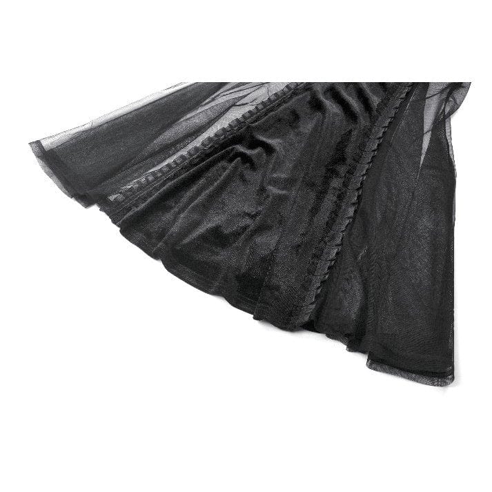 Darkinlove Women's Gothic Contrast Color Velvet Bodycon Dress