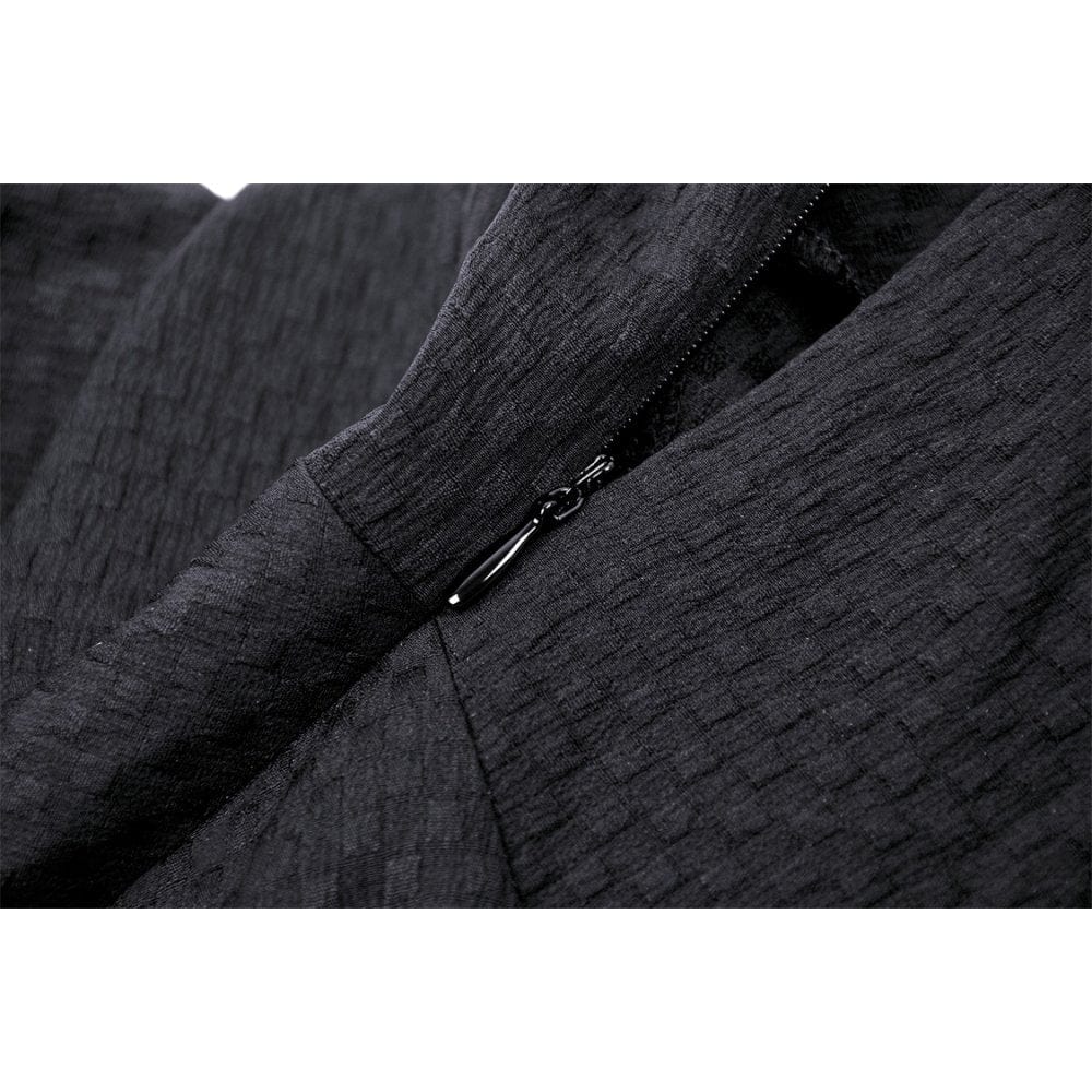 Darkinlove Women's Gothic Cutout Mesh Splice Buckle Dress