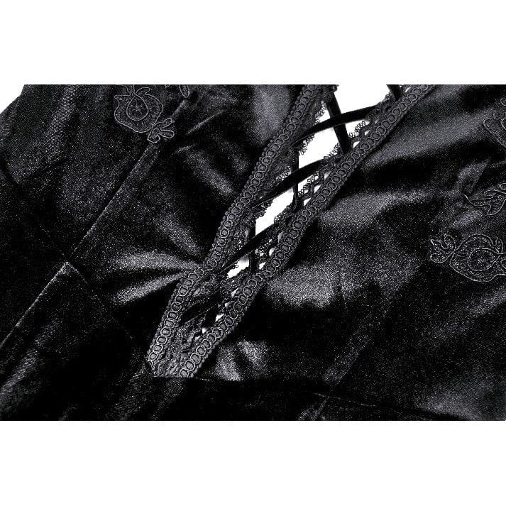 Darkinlove Women's Gothic Cutout Side Slit Velvet Party Dress