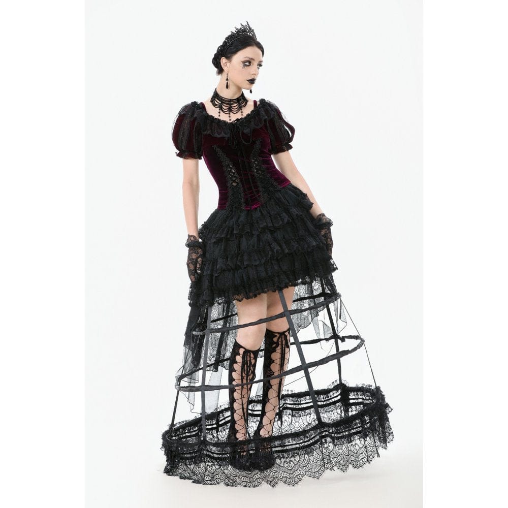 Darkinlove Women's Gothic Doll Collar Velvet Cape