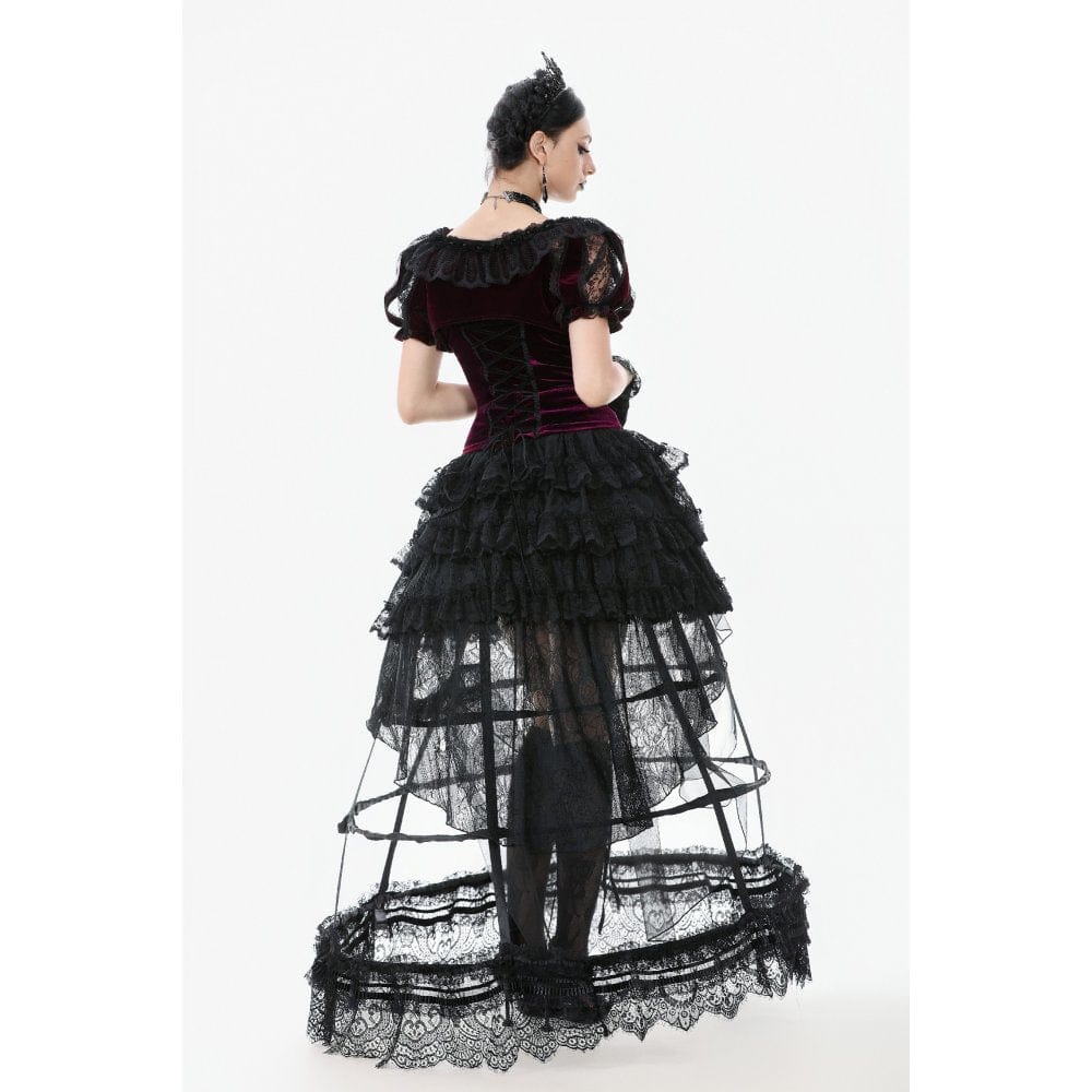 Darkinlove Women's Gothic Doll Collar Velvet Cape