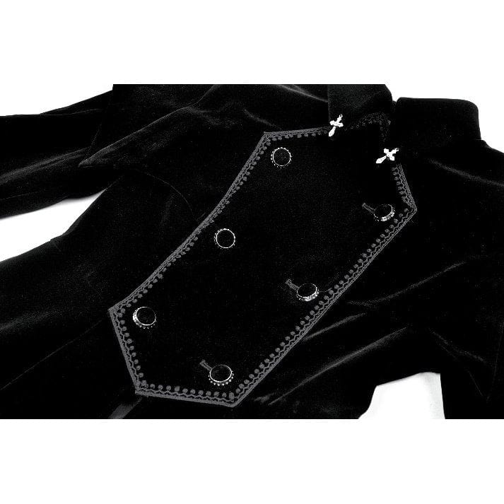 Darkinlove Women's Gothic Double-breasted Batwinged Velvet Coat
