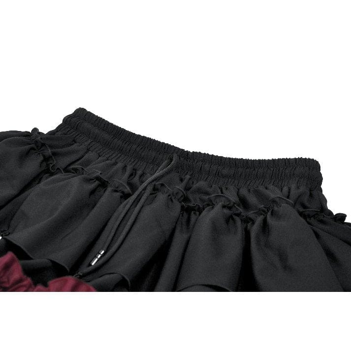 Darkinlove Women's Gothic Double Color Falbala Skirt