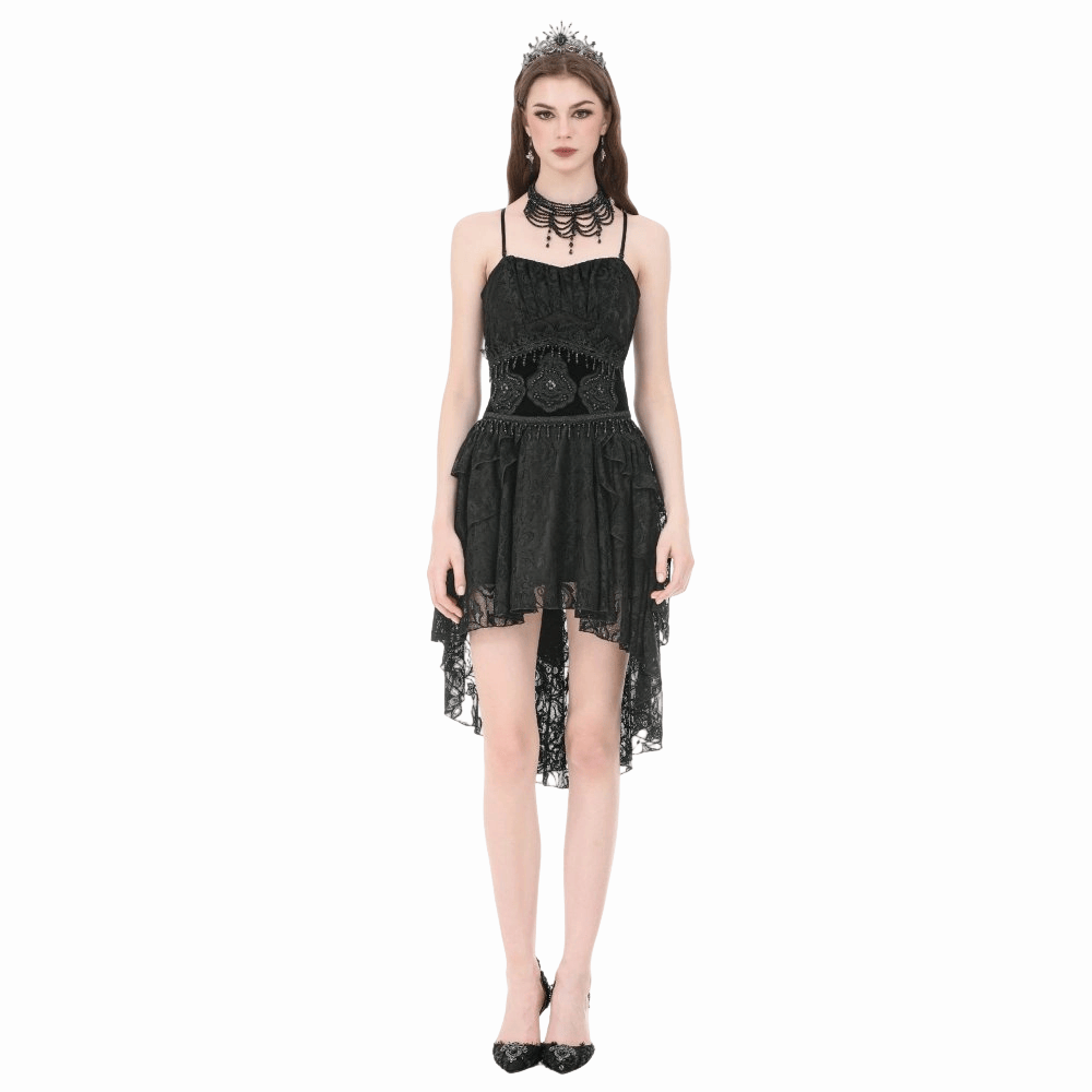 Darkinlove Women's Gothic Embroidered Beaded Tassels Girdle