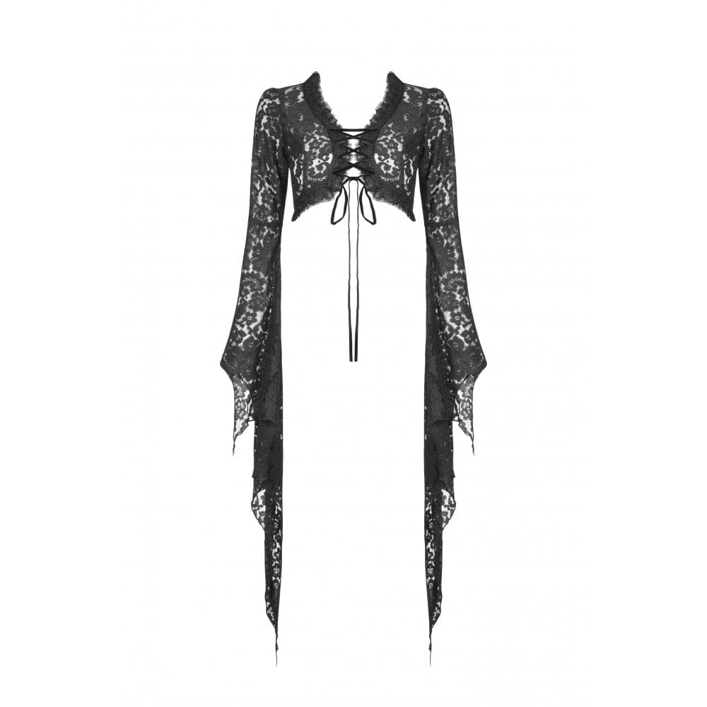 Darkinlove Women's Gothic Flared Sleeved Lace Cape