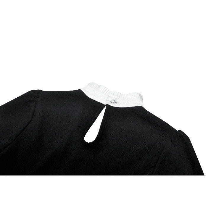 Darkinlove Women's Gothic Flared Sleeved Lace Splice Shirt