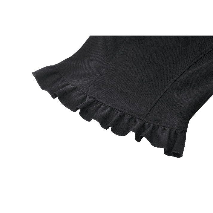 Darkinlove Women's Gothic Flared Sleeved Lace Splice Shirt