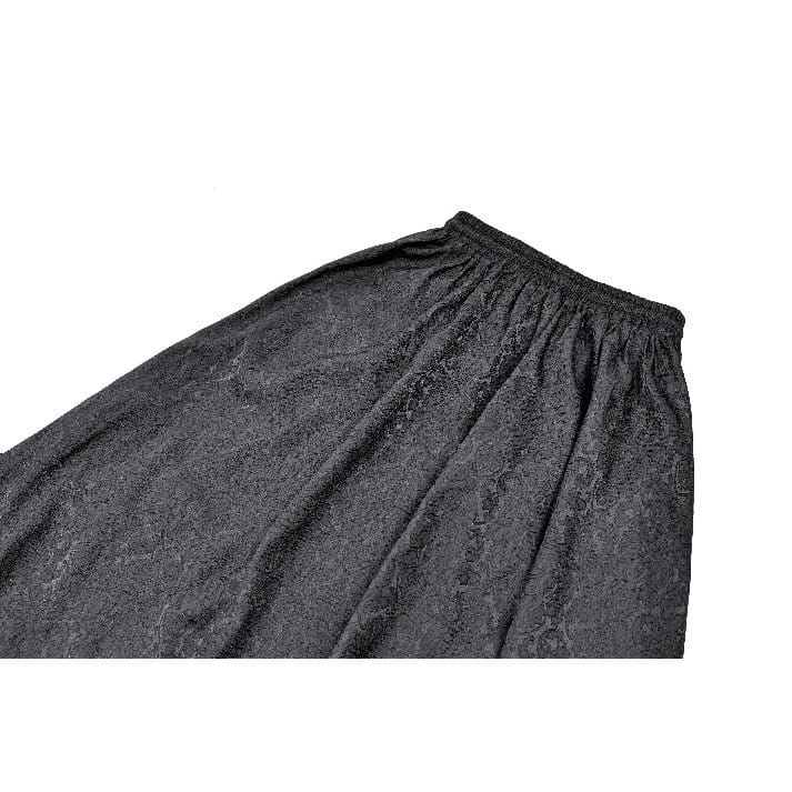 Darkinlove Women's Gothic Floral Embroidered Layered lace Ruffle Jacquard Maxi Skirt