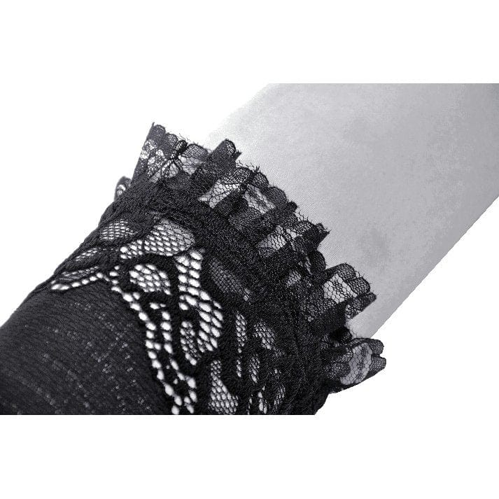 Darkinlove Women's Gothic Floral Embroidered Ruffled Lace Gloves