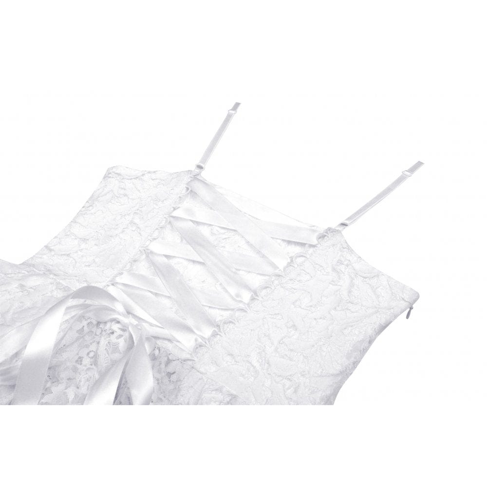 Darkinlove Women's Gothic Floral High/Low Multilayer Jacquard Slip Dress Wedding Dress