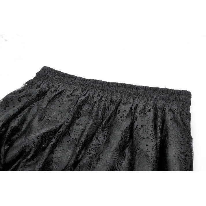 Darkinlove Women's Gothic Floral Lace High-Low Skirt