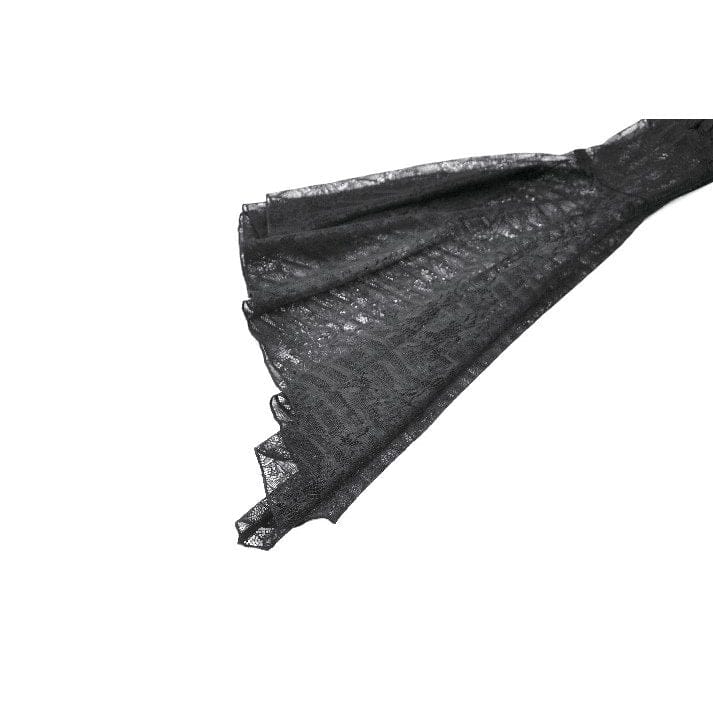 Darkinlove Women's Gothic Floral Lace Horn Sleeved Cape
