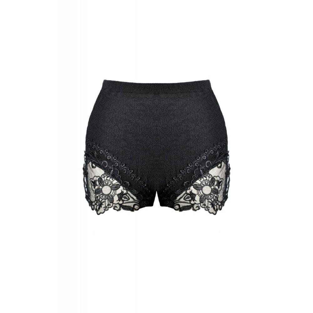 Darkinlove Women's Gothic Floral Lace Sides Short Leggings