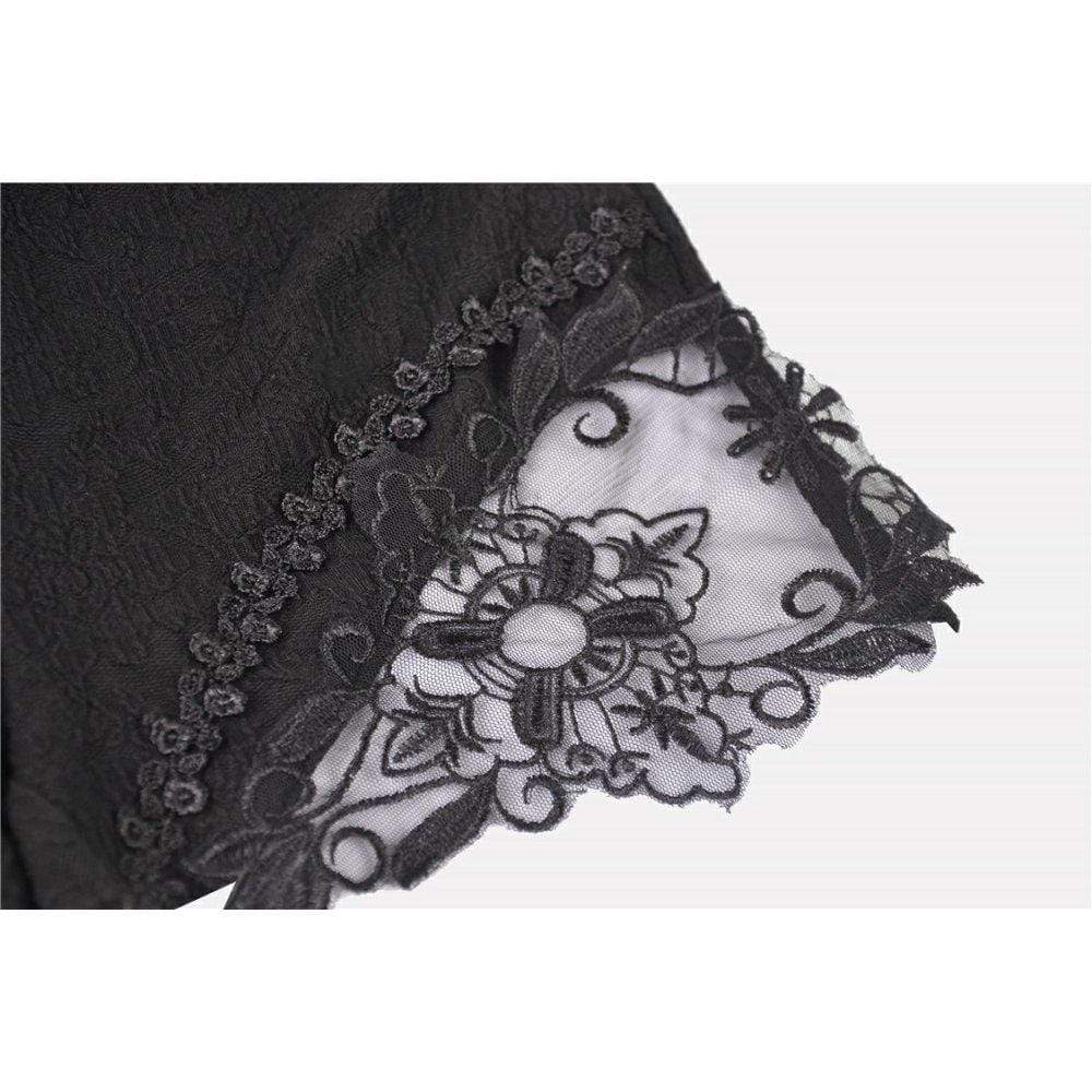 Darkinlove Women's Gothic Floral Lace Sides Short Leggings