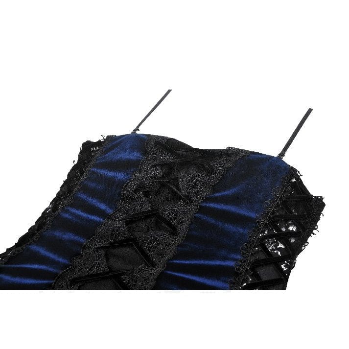 Darkinlove Women's Gothic Floral Multilayered Lace High/Low Slip Dress