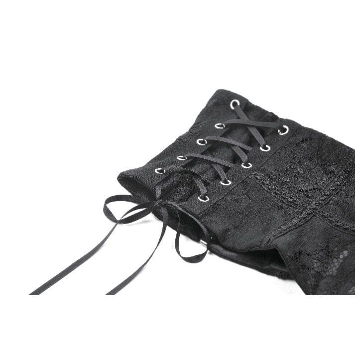 Darkinlove Women's Gothic Floral Pattern Zip Lace-up Corset