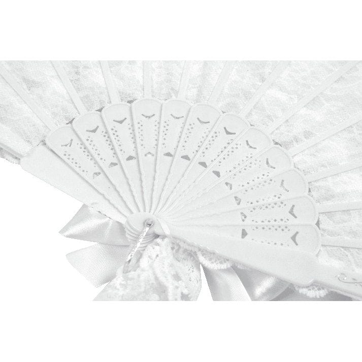 Darkinlove Women's Gothic Floral Pearl-embellished Lace Fan