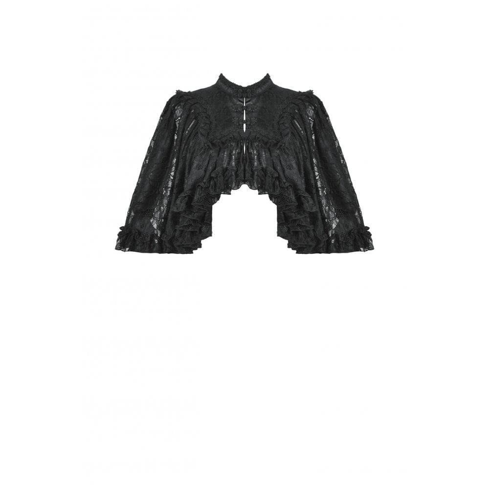 Darkinlove Women's Gothic Frog Ruffled Lace Cape
