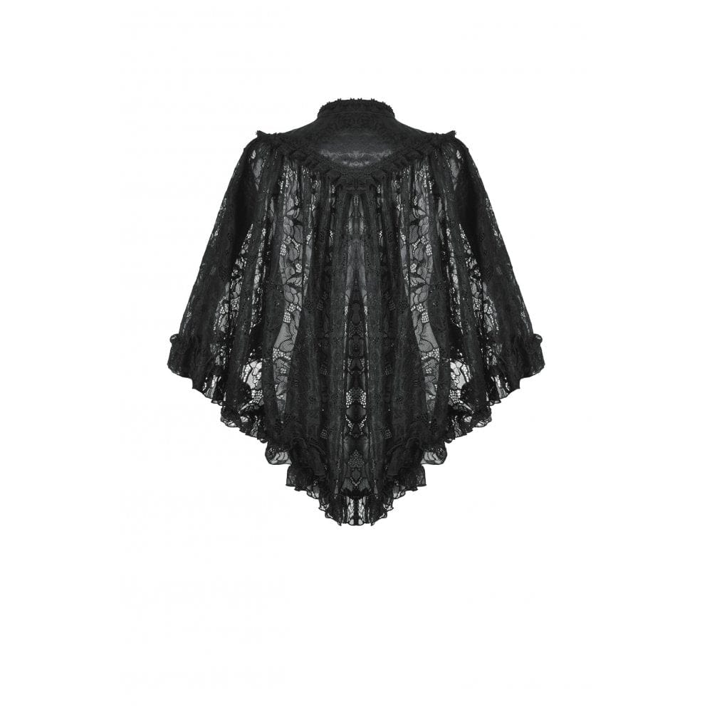 Darkinlove Women's Gothic Frog Ruffled Lace Cape