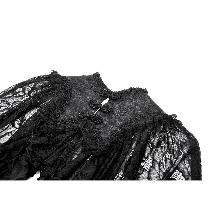 Darkinlove Women's Gothic Frog Ruffled Lace Cape