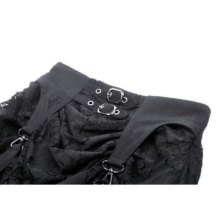 Darkinlove Women's Gothic High/Low Lace Skirt