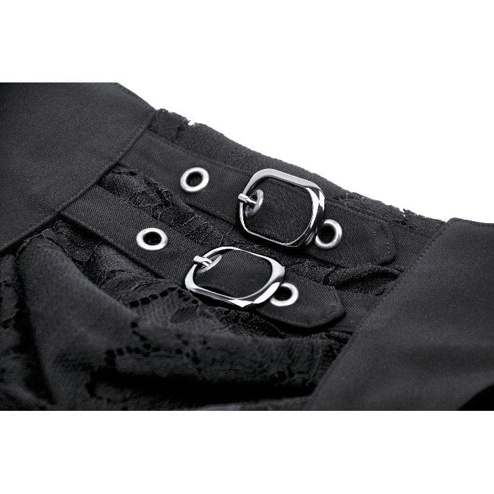 Darkinlove Women's Gothic High/Low Lace Skirt