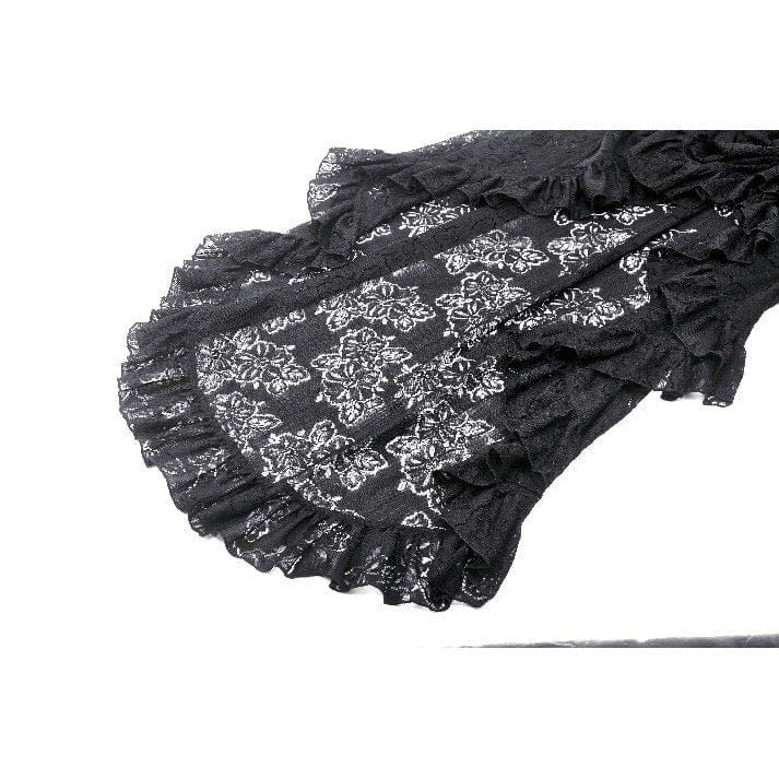 Darkinlove Women's Gothic High/Low Lace Skirt