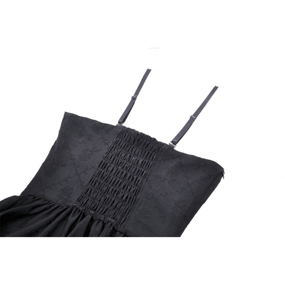 Darkinlove Women's Gothic Irregular Heart Lace Splice Slip Dress