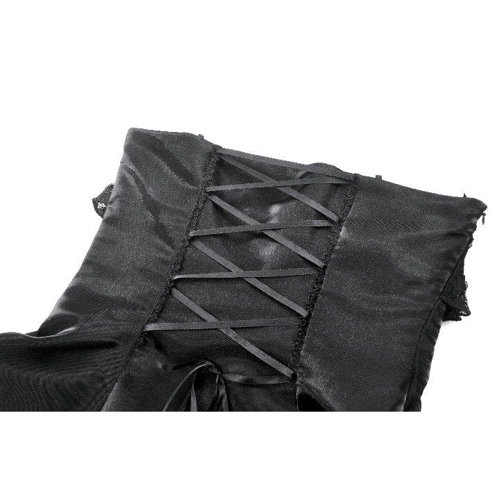 Darkinlove Women's Gothic Irregular Lace Splice Cat Ear-shaped Slip Dress