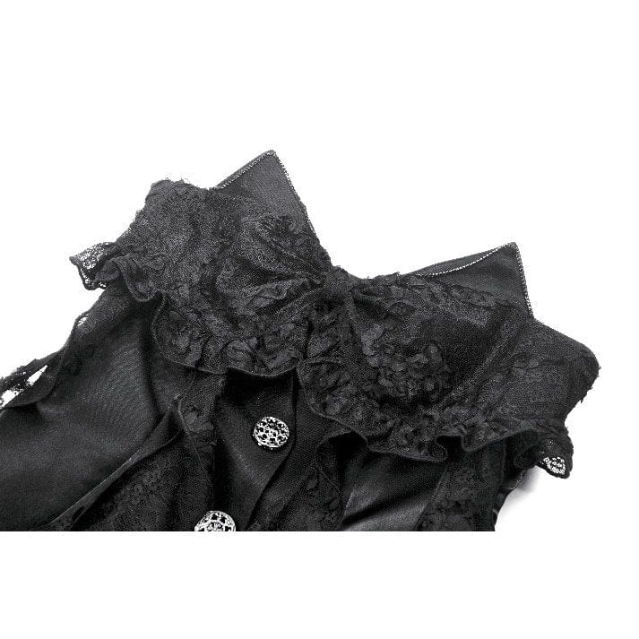 Darkinlove Women's Gothic Irregular Lace Splice Cat Ear-shaped Slip Dress