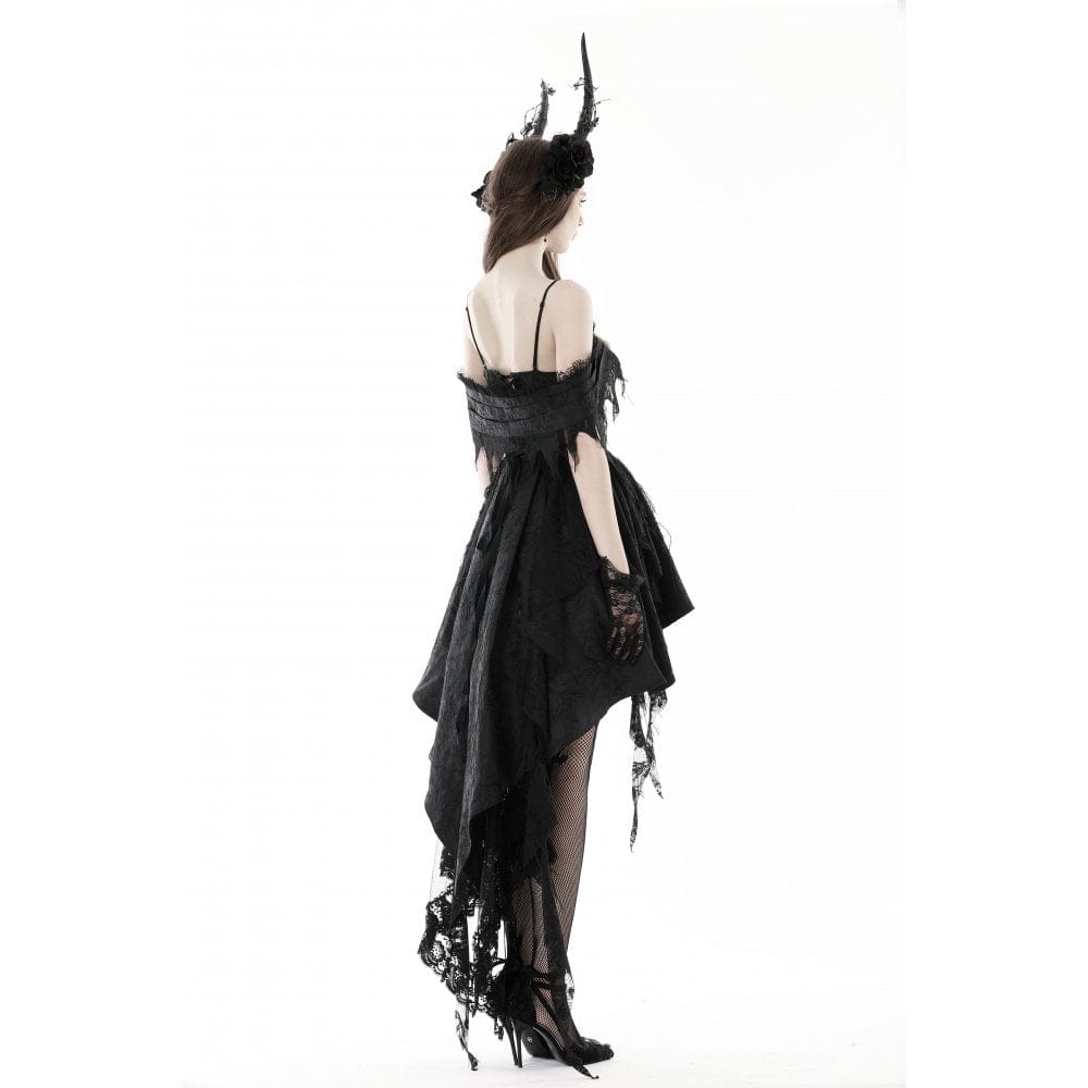 Darkinlove Women's Gothic Irregular Lace Splice Dress