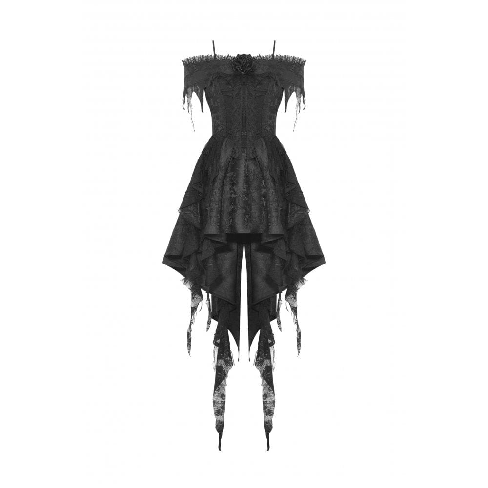 Darkinlove Women's Gothic Irregular Lace Splice Dress