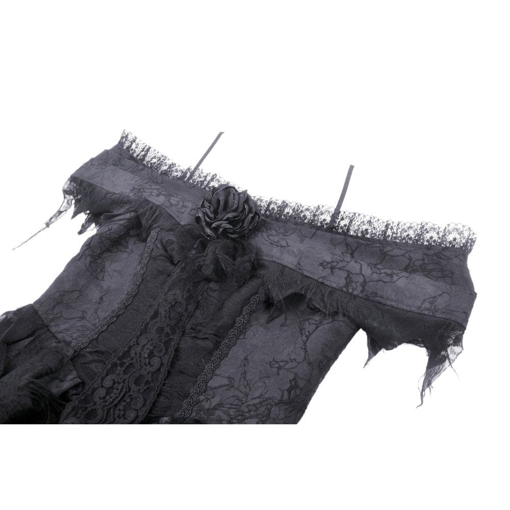 Darkinlove Women's Gothic Irregular Lace Splice Dress