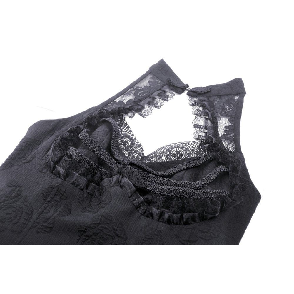 Darkinlove Women's Gothic Irregular Off Shoulder Lace Dress