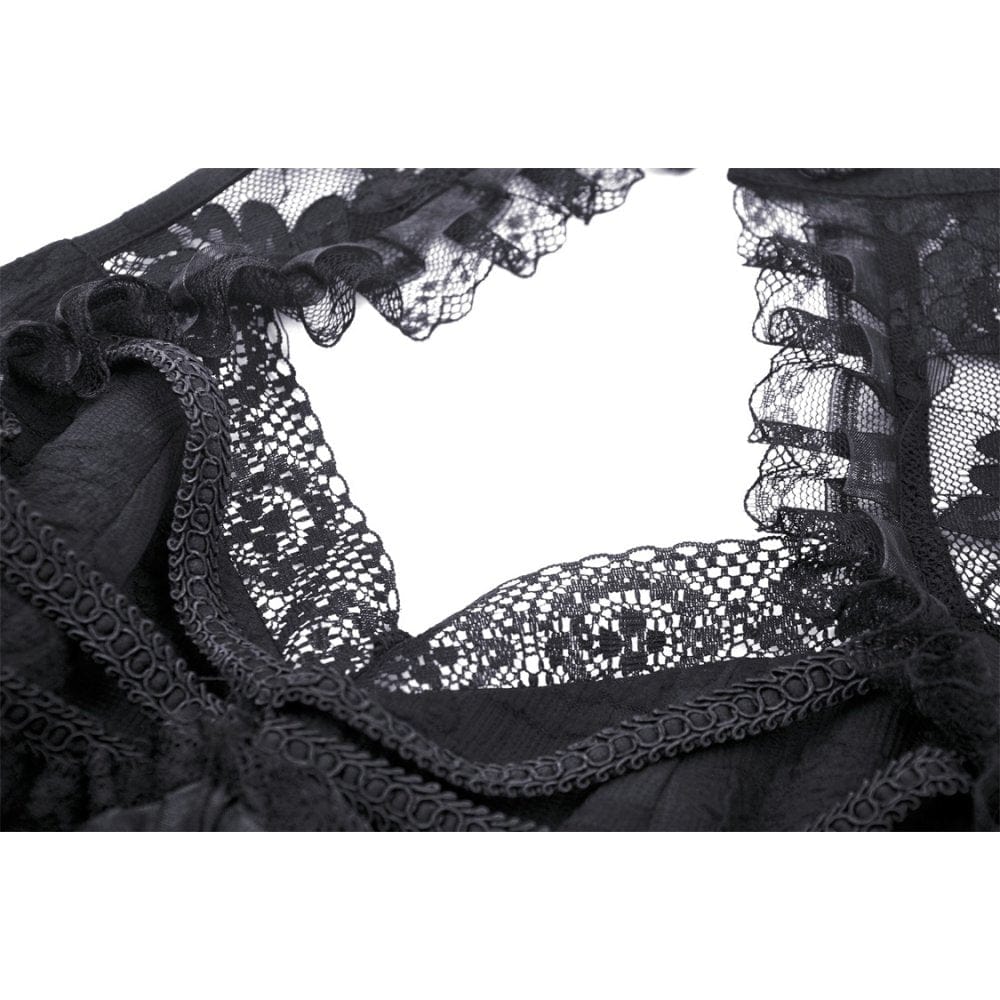 Darkinlove Women's Gothic Irregular Off Shoulder Lace Dress