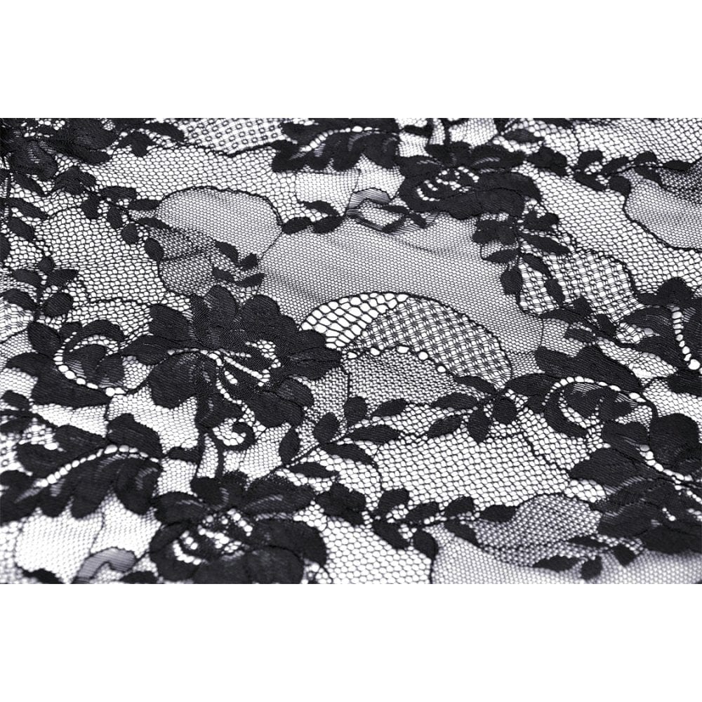 Darkinlove Women's Gothic Irregular Off Shoulder Lace Dress