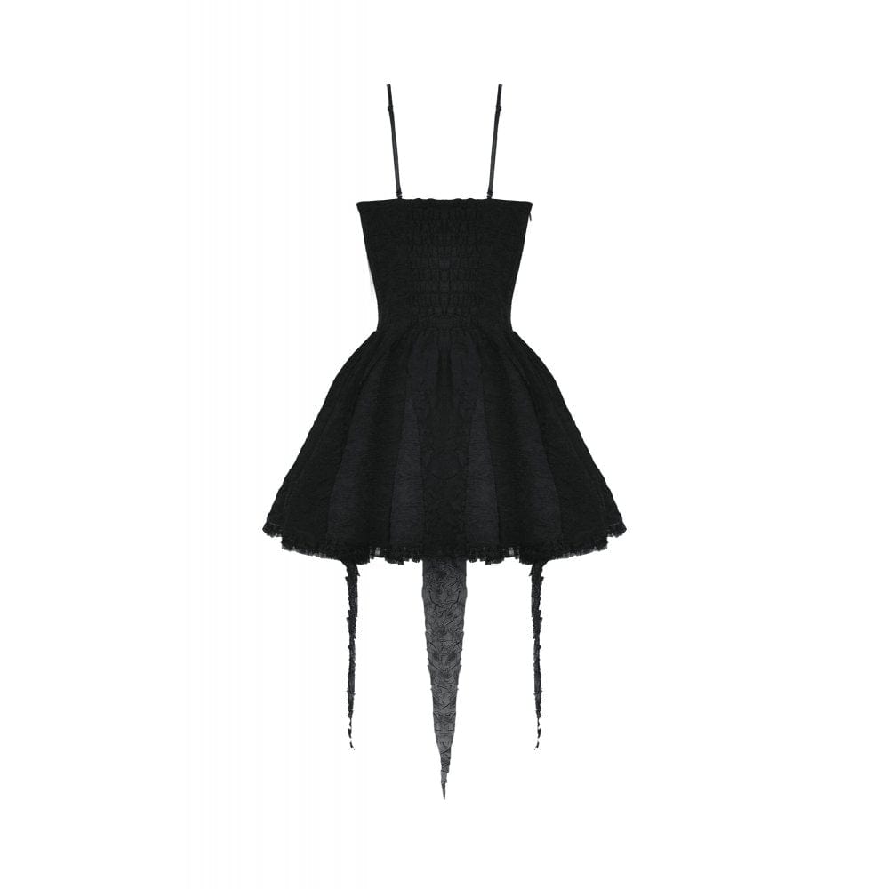 Darkinlove Women's Gothic Irregular Ruched Slip Dress